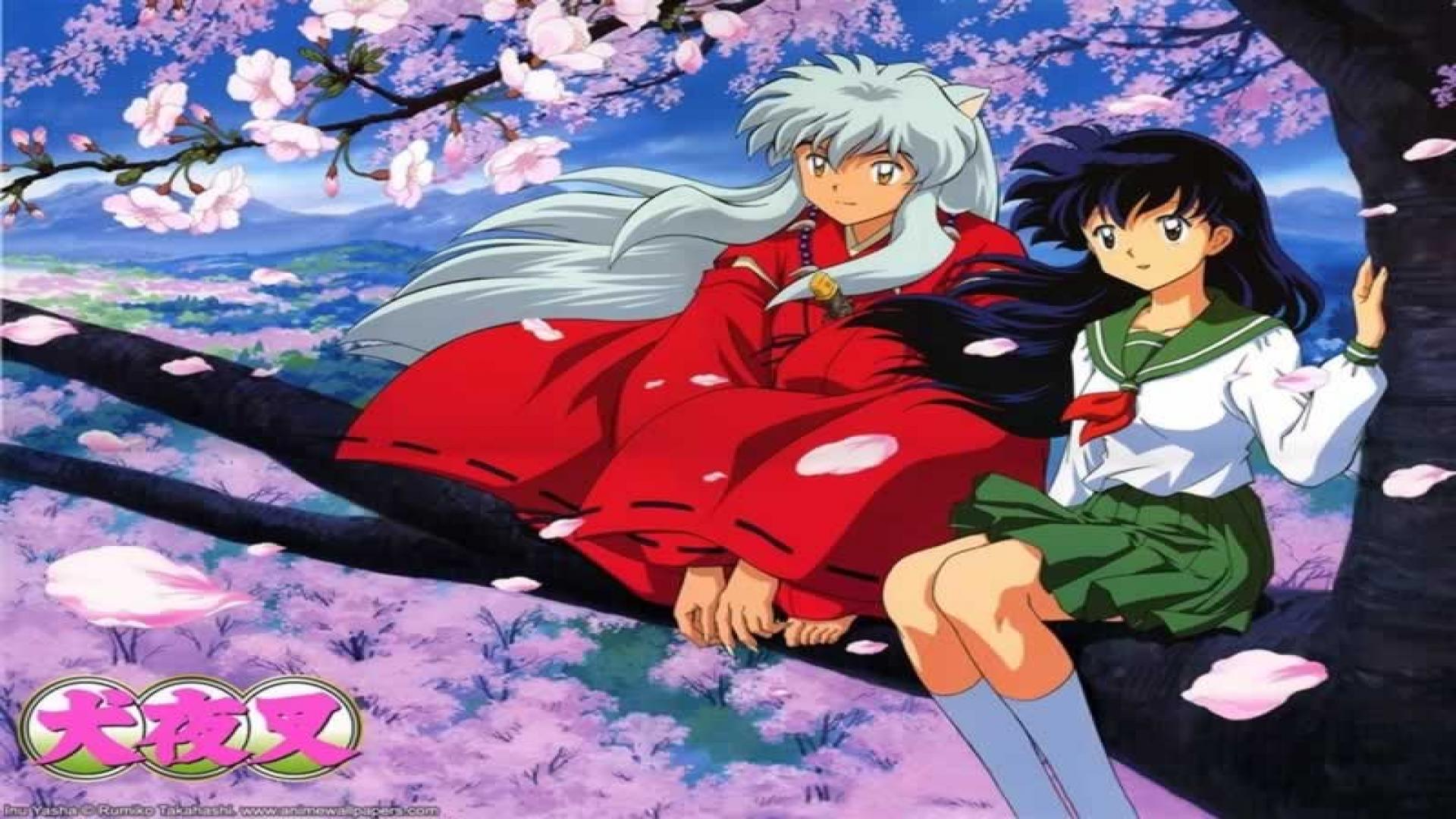Inuyasha And Kagome In Tree , HD Wallpaper & Backgrounds