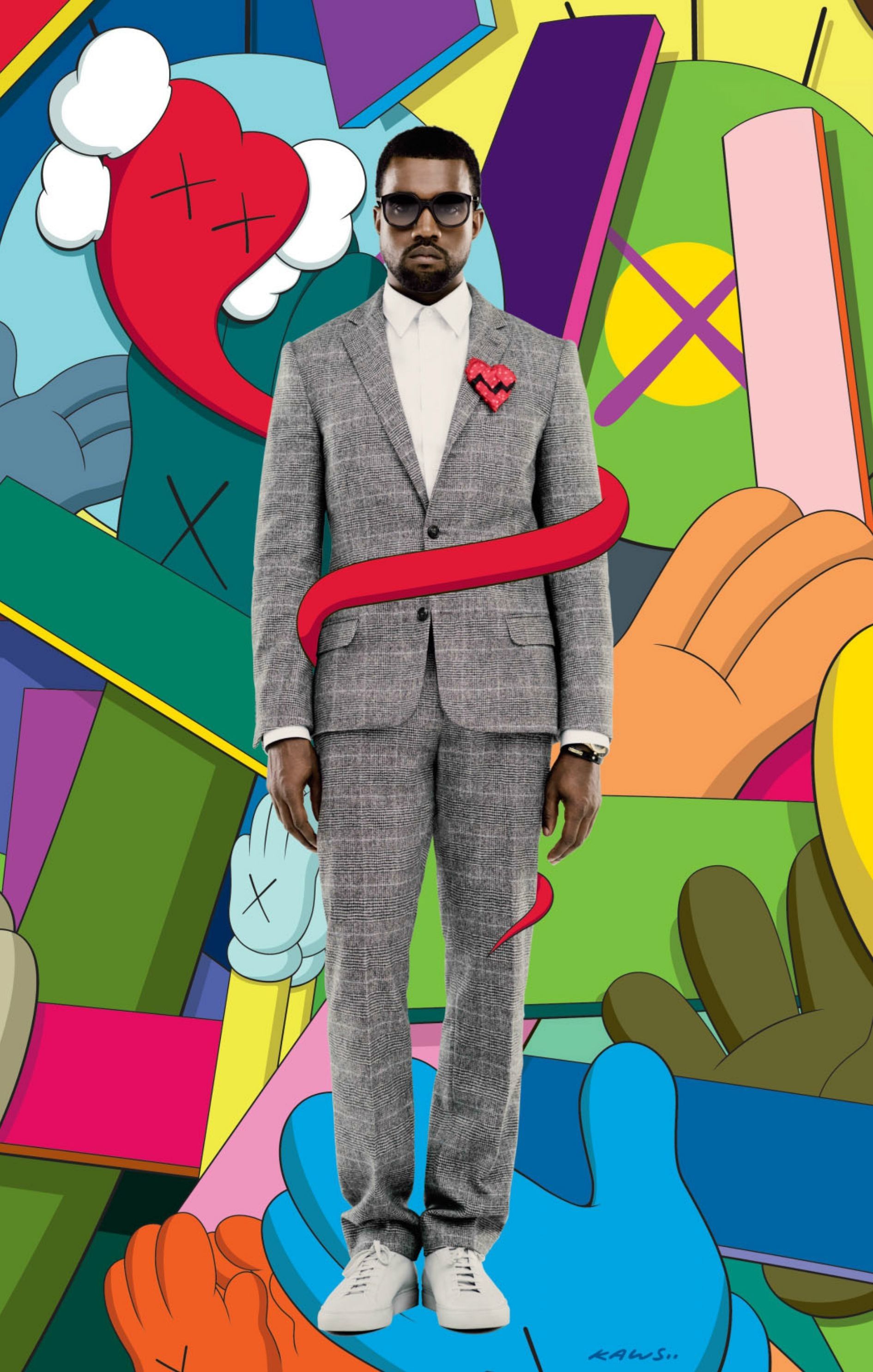 Kanye West 808s Heartbreak Background - Kaws Kanye West , HD Wallpaper & Backgrounds