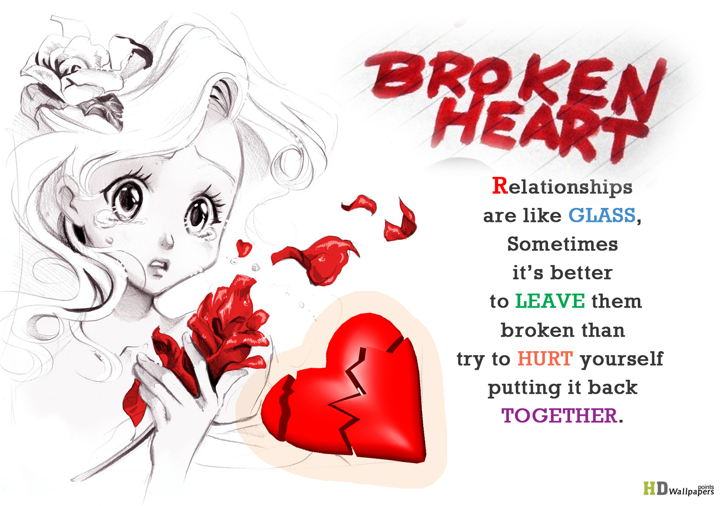 Heart Touching Hurt Quotes & Sayings Broken Heart - Status On Break Heart , HD Wallpaper & Backgrounds