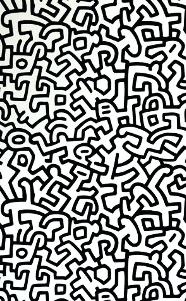 Keith Haring Wall Painting By Pattern Wallpaper - Keith Haring Wall Tiles , HD Wallpaper & Backgrounds