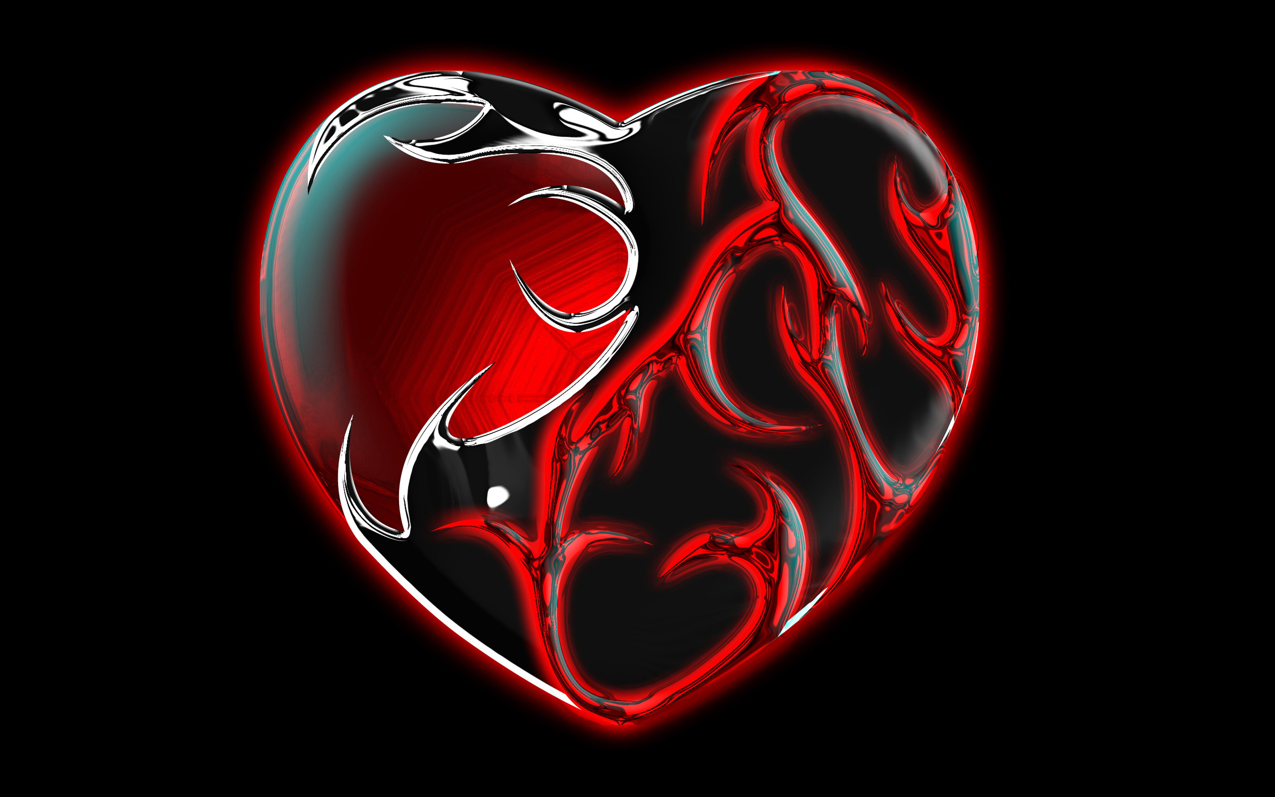 Black And Red Heart , HD Wallpaper & Backgrounds
