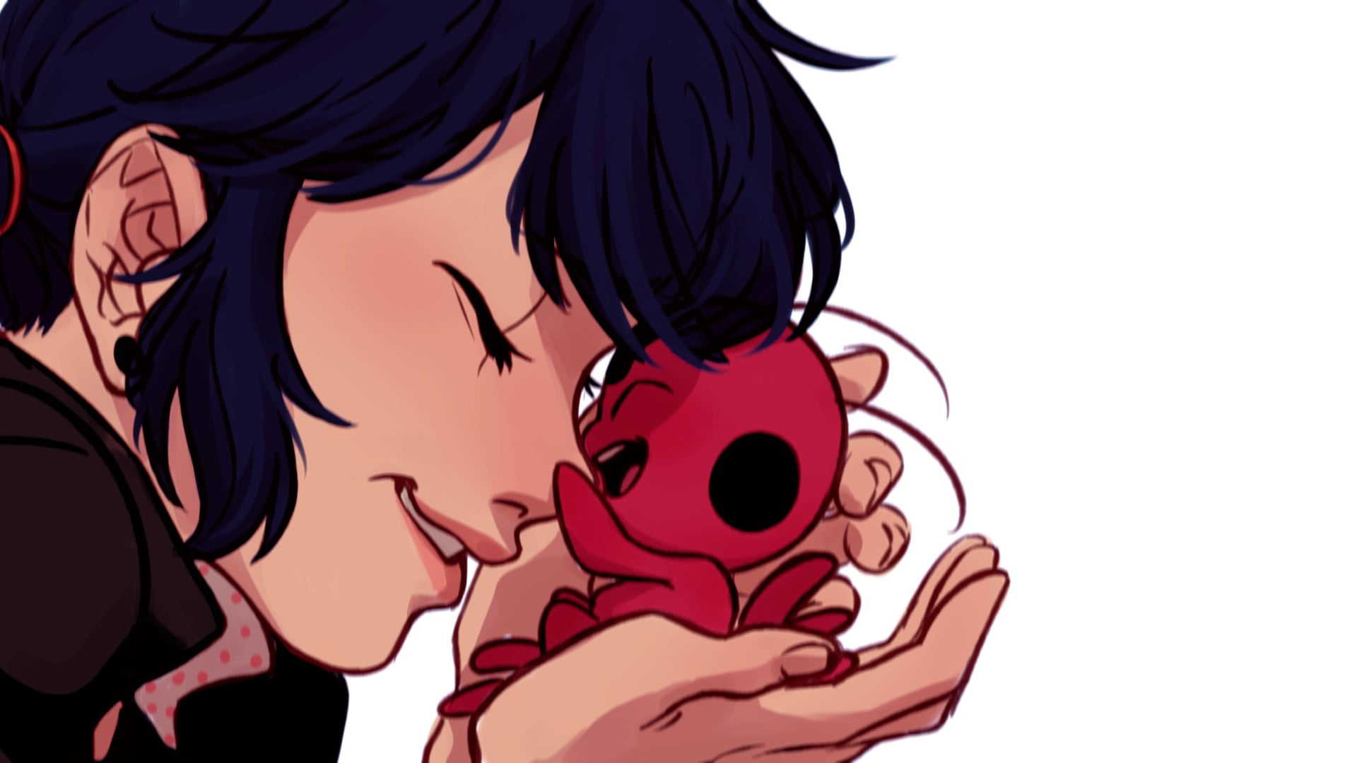 Ladybug And Cat Noir, Miraculous Ladybug, Kissing, - Miraculous Ladybug Wallpaper Desktop , HD Wallpaper & Backgrounds