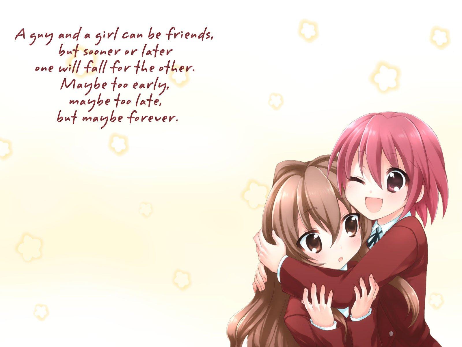 Girl And Boy Wallpaper With Quotes 56 Pictures - Hug From A Friend , HD Wallpaper & Backgrounds