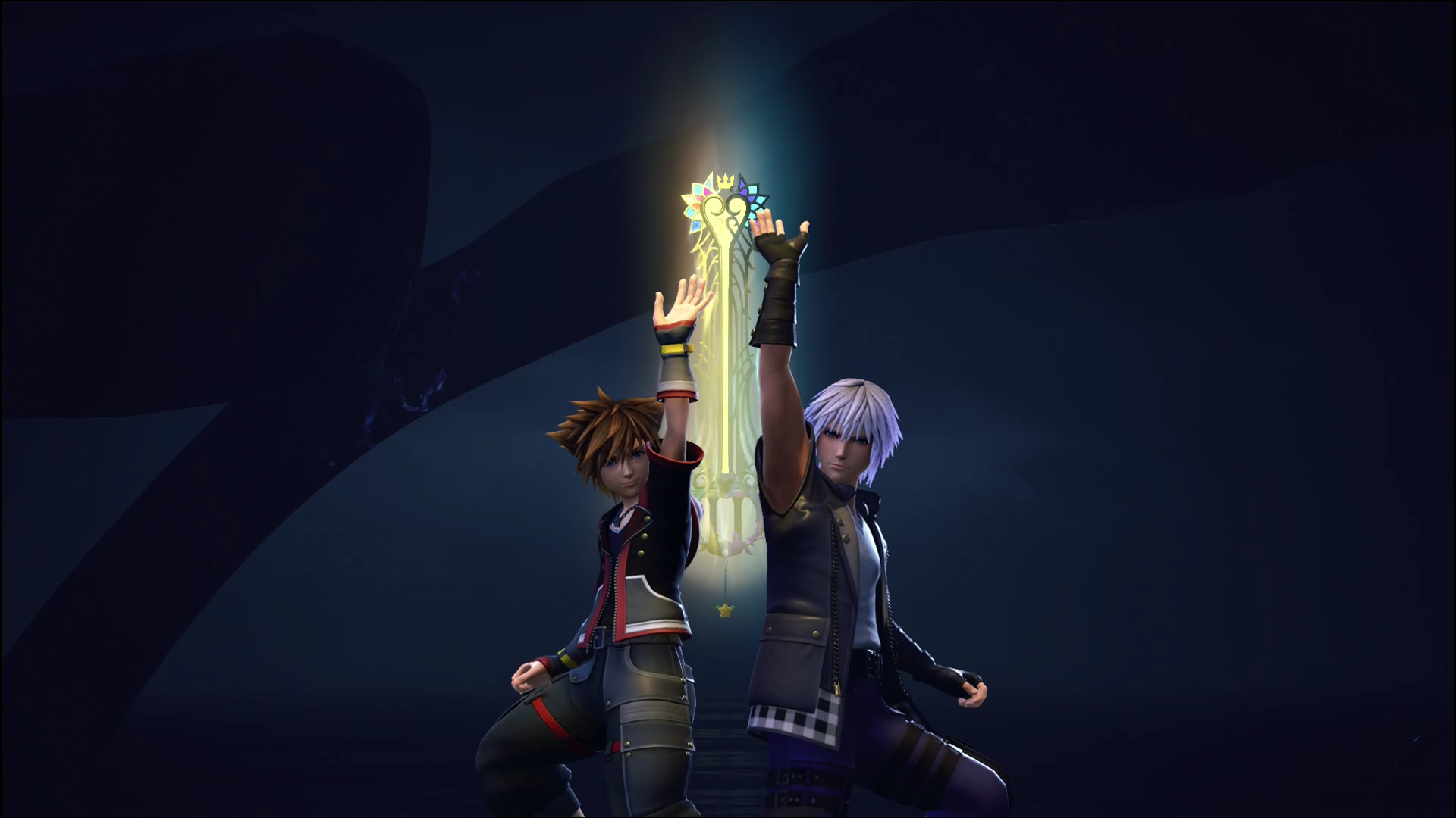 Kh3[kh3] [spoiler] I Made A Wallpaper Out Of One Of - Sora And Riku Keyblade , HD Wallpaper & Backgrounds