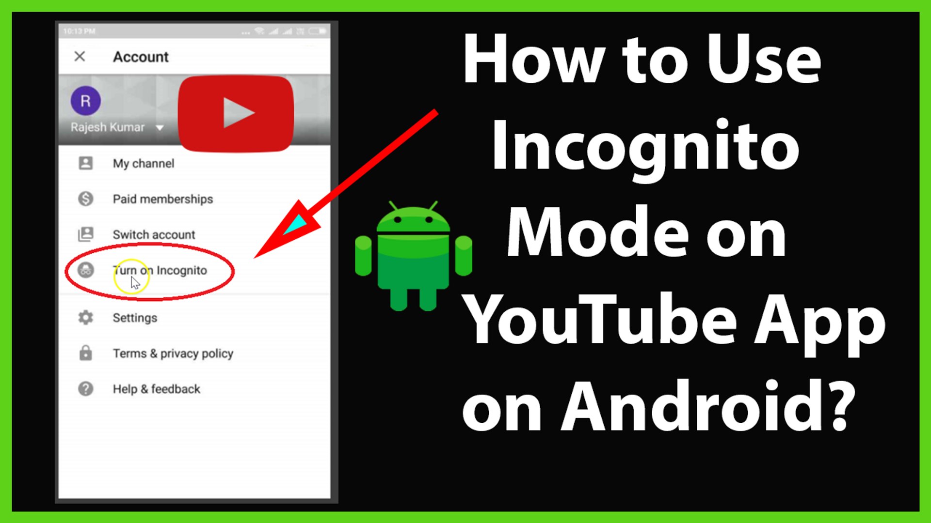 How To Use Incognito Mode On Youtube App On Your Android - Android , HD Wallpaper & Backgrounds