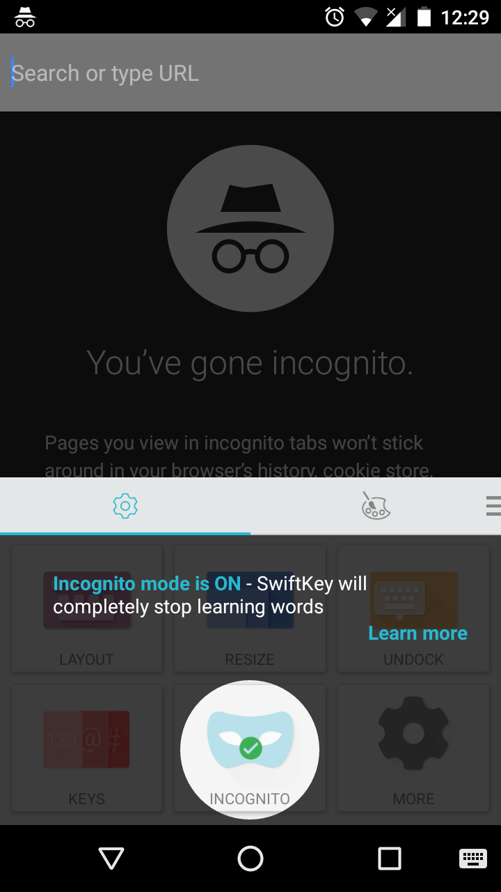 As You Can See, Once Swiftkey Is In Incognito Mode, - Best Keyboard App For Android 2018 , HD Wallpaper & Backgrounds
