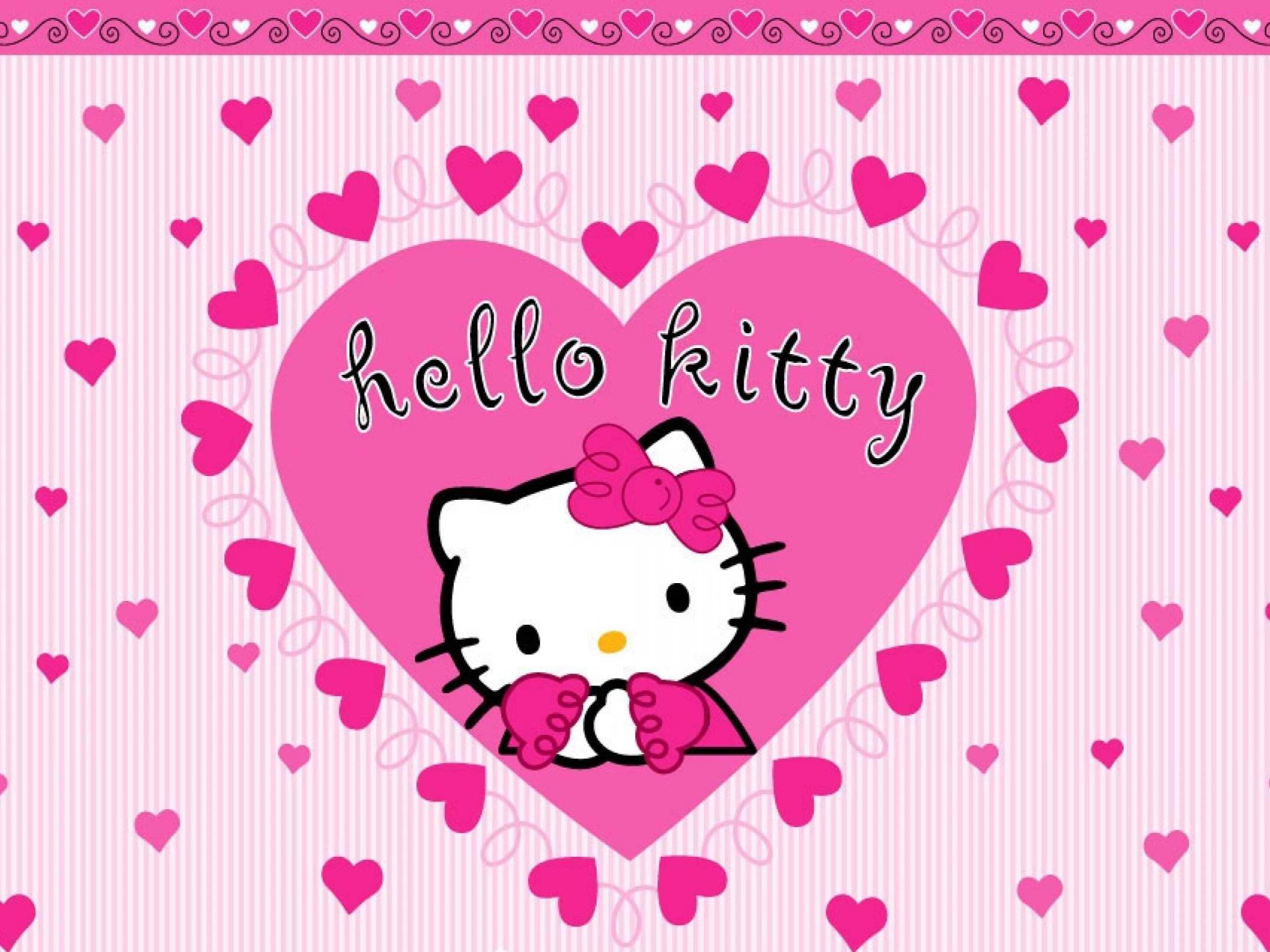 Wallpaper Hello Kitty Pink Bergerak - Hello Kitty Pink Love , HD Wallpaper & Backgrounds