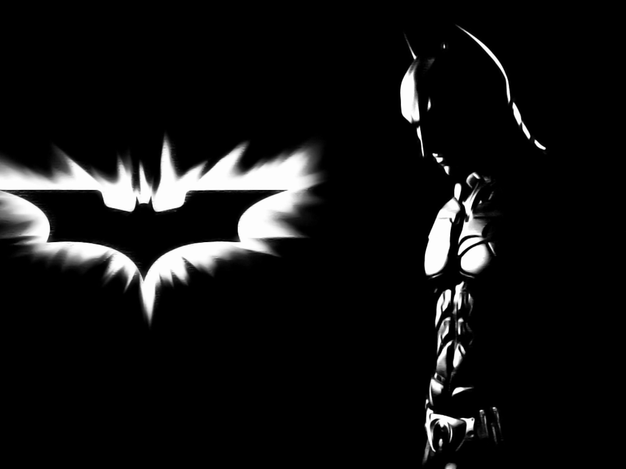 Logo, Black And White, The Dark Knight Trilogy, Monochrome, - Bat Man Logo Hd , HD Wallpaper & Backgrounds