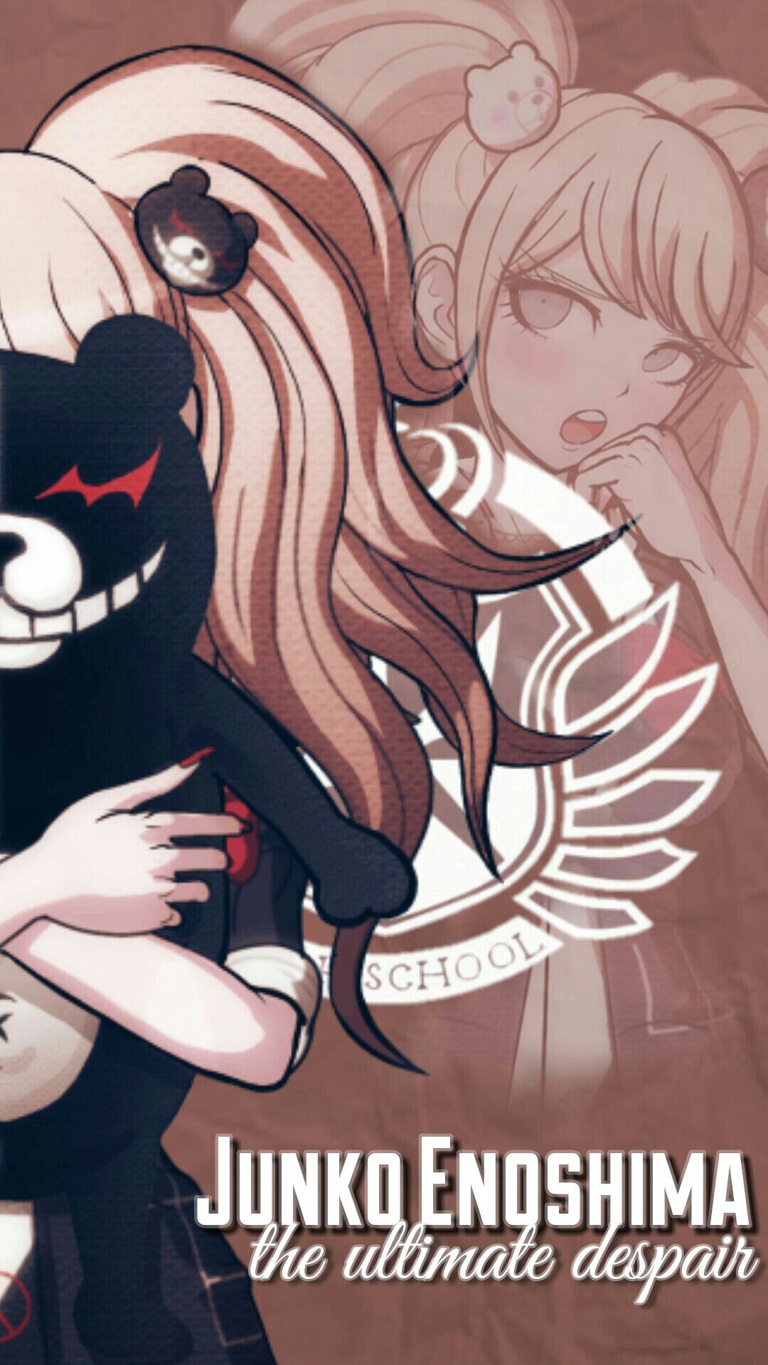 Junko Enoshima Wallpaper By @skyyerblue - Danganronpa Junko And Monokuma , HD Wallpaper & Backgrounds