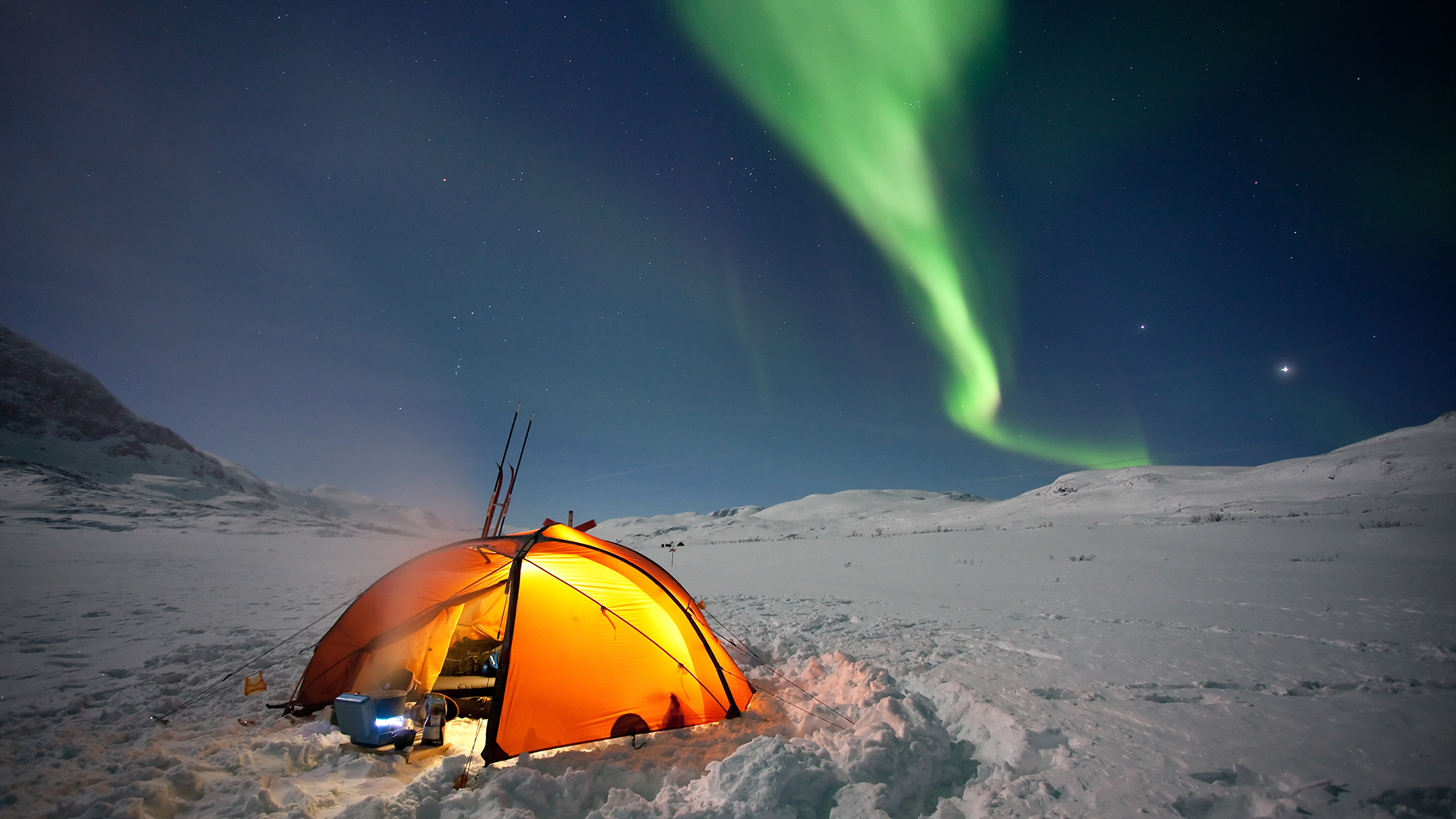 Camping Northern Lights Iceland , HD Wallpaper & Backgrounds