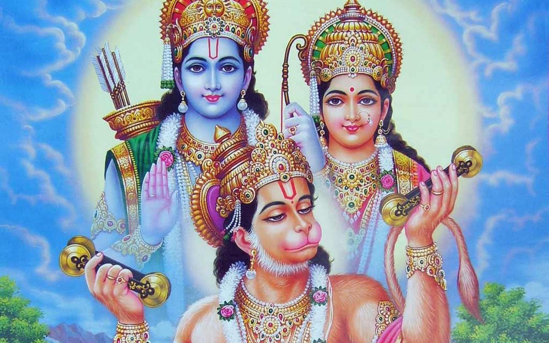 Hanuman Rama And Sita (#1118353) - HD Wallpaper & Backgrounds Download