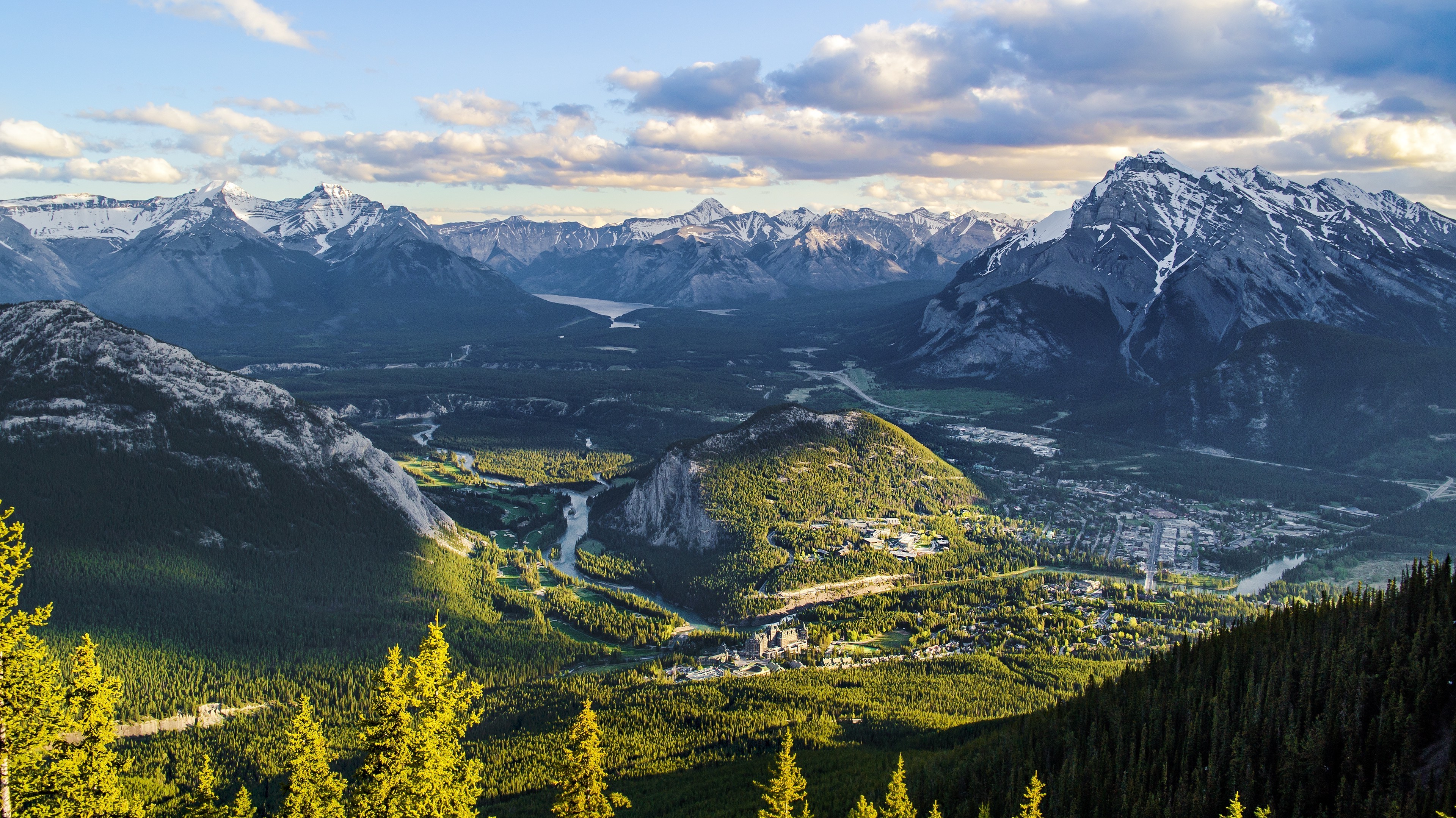 Landscape Banff Banff National Park Wallpaper And Background - Landscape Oil Painting On Canvas , HD Wallpaper & Backgrounds