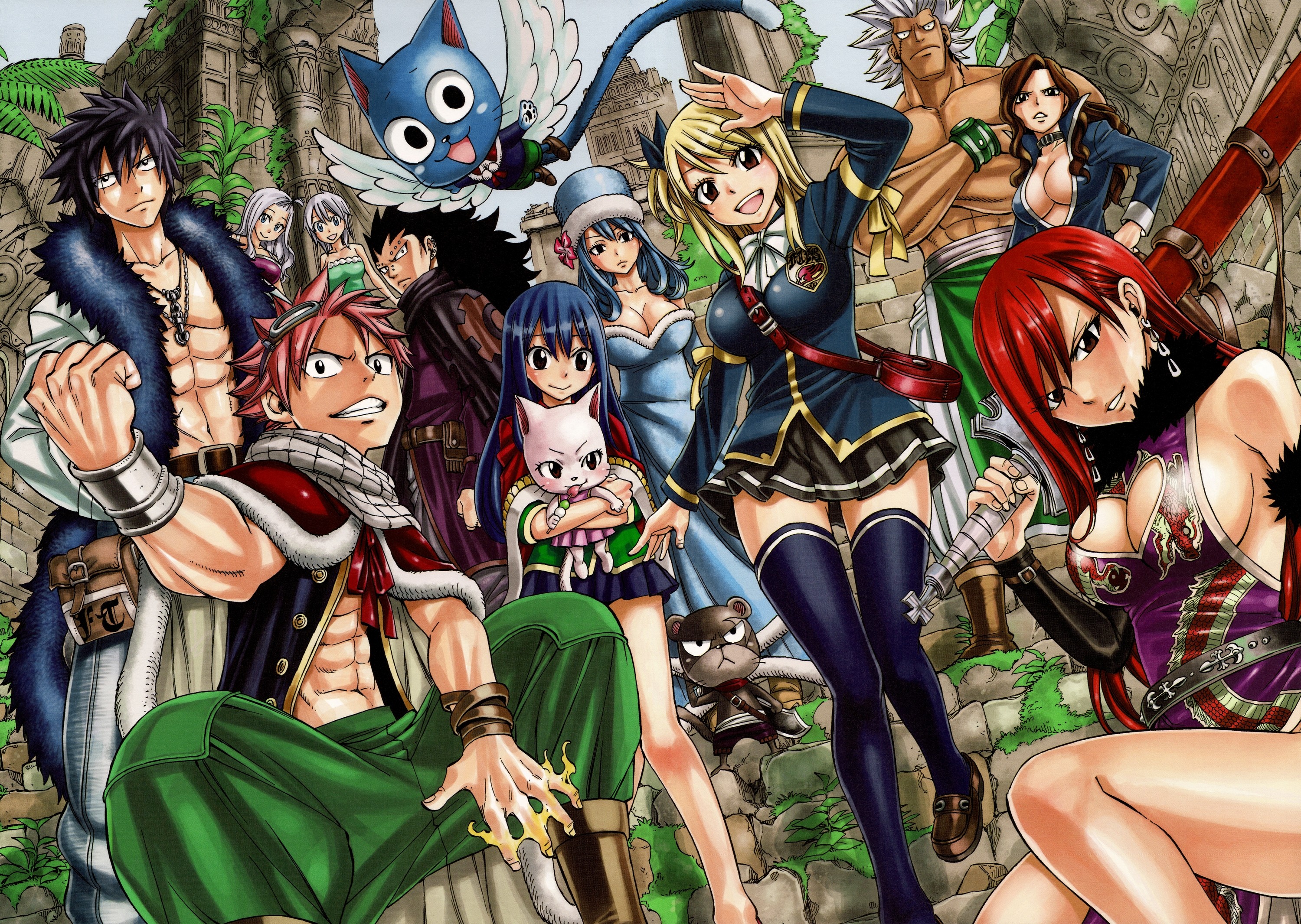 #scarlet Erza, #lisanna Strauss, #fullbuster Gray , - Fairy Tail Guild Hd , HD Wallpaper & Backgrounds