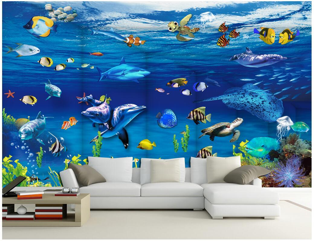 3d Wallpaper Custom Photo Mural Dream Sea World Fish - Dense Bamboo Forest , HD Wallpaper & Backgrounds