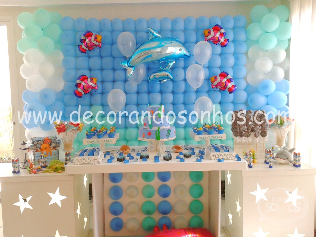 Decoração Clean Fundo Do Mar Personalizada - Cake Decorating , HD Wallpaper & Backgrounds
