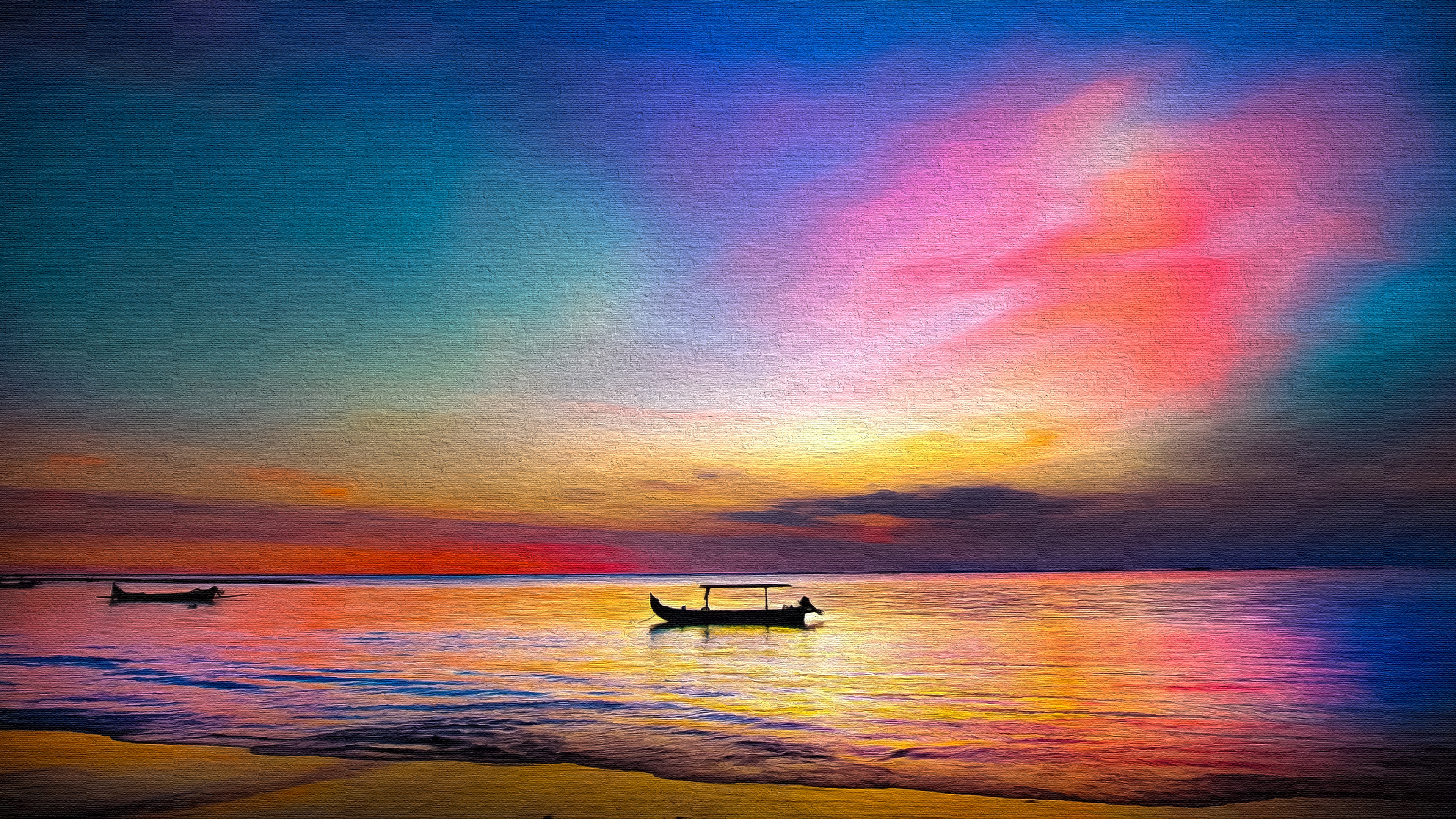 Fine Oil On Canvas - Por O Sol Papel Parede , HD Wallpaper & Backgrounds