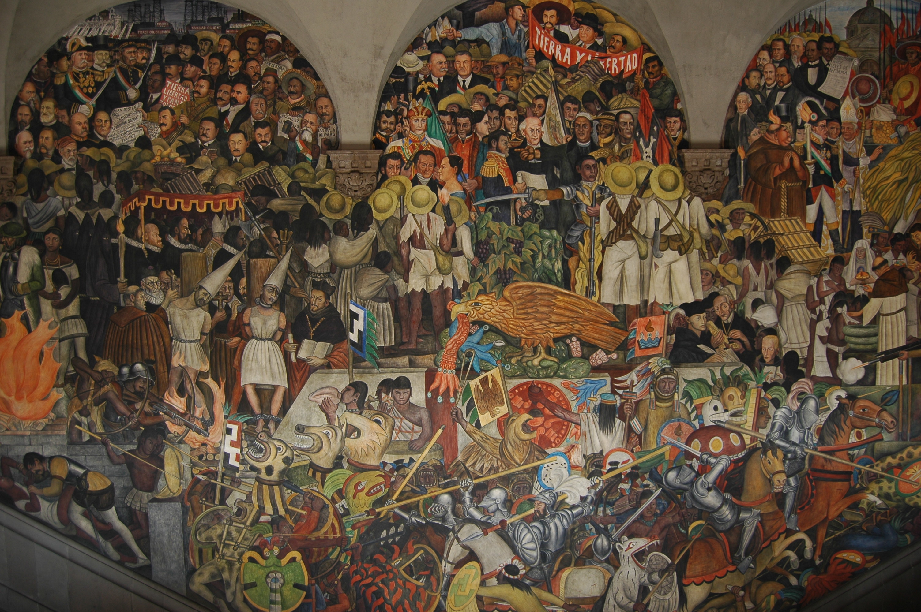 Diego Rivera La Historia De Mexico - National Palace , HD Wallpaper & Backgrounds