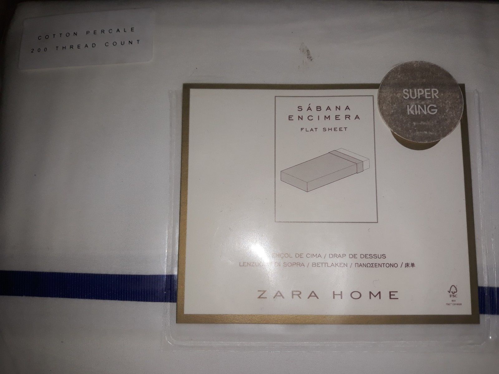 Zara Home Super King Flat Sheet 100% Cotton Percale , HD Wallpaper & Backgrounds