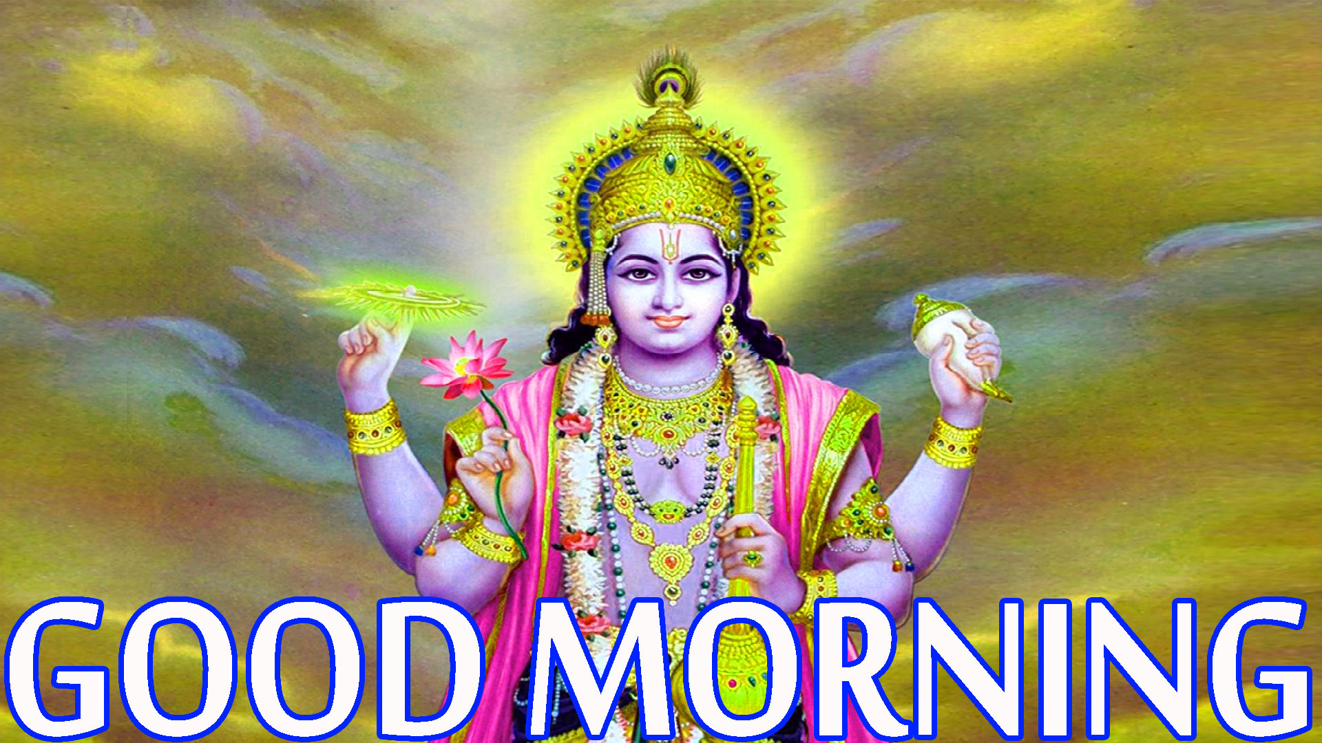Hindu God Religious Good Morning Images Wallpaper Photo - Good Morning Images Of Lord Vishnu , HD Wallpaper & Backgrounds