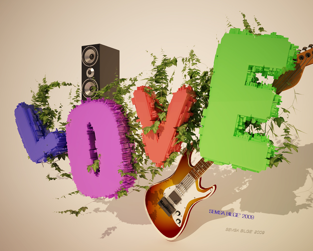 Abstract Lovely 3d Of Love Hina - Love 3d , HD Wallpaper & Backgrounds