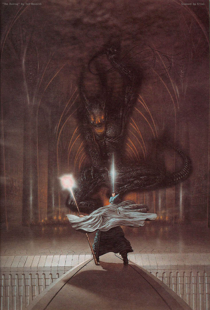 Balrog You Shall Not Pass - Gandalf Balrog Alan Lee , HD Wallpaper & Backgrounds