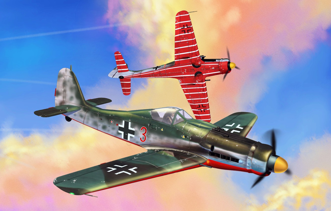 Photo Wallpaper Germany, Art, Luftwaffe, Fighter-monoplane, - Fw 190 D9 War Thunder , HD Wallpaper & Backgrounds