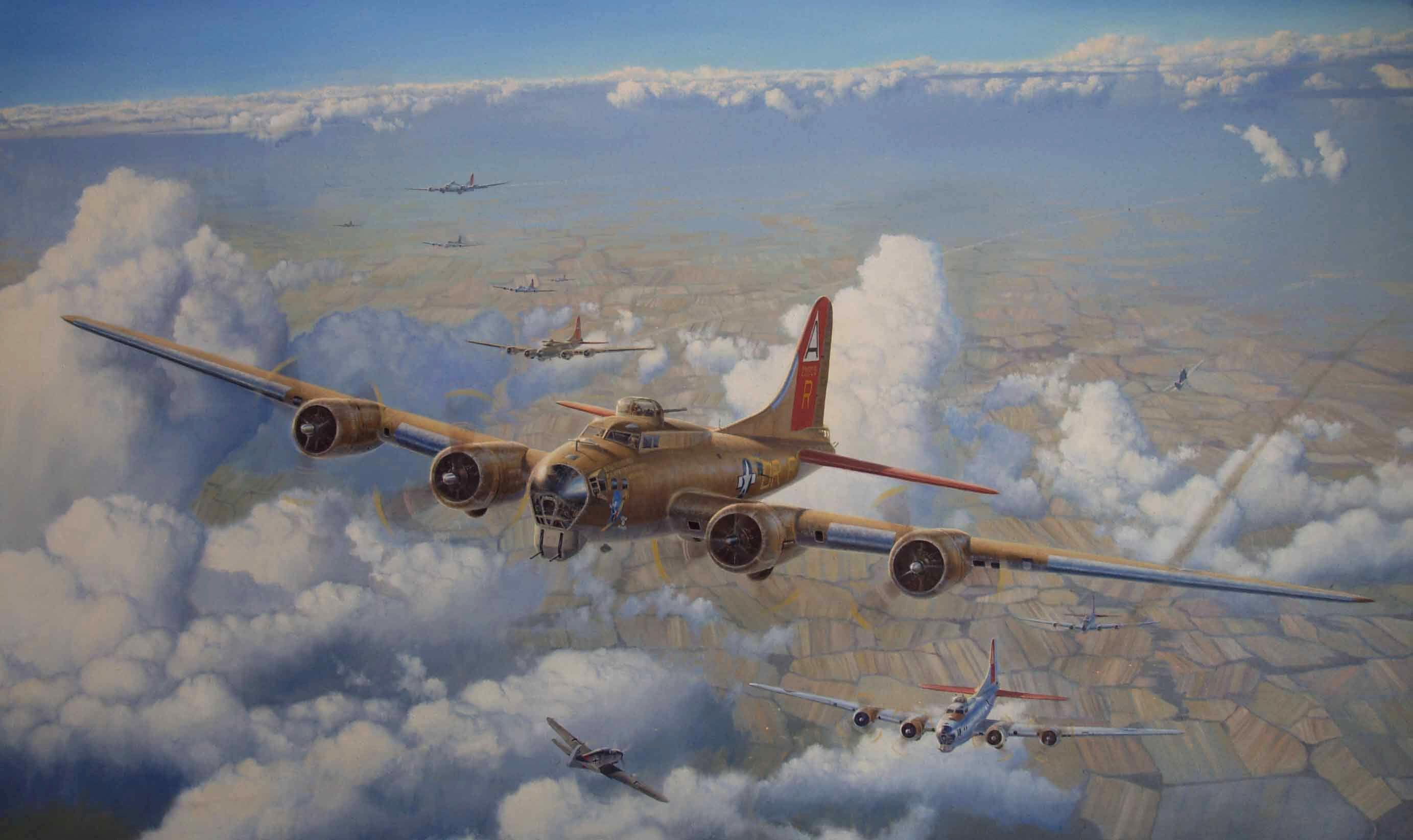 Airwar Over Germany, B17, Boeing, Bomber, Flying, Fortress, - B17 Flying Fortress , HD Wallpaper & Backgrounds