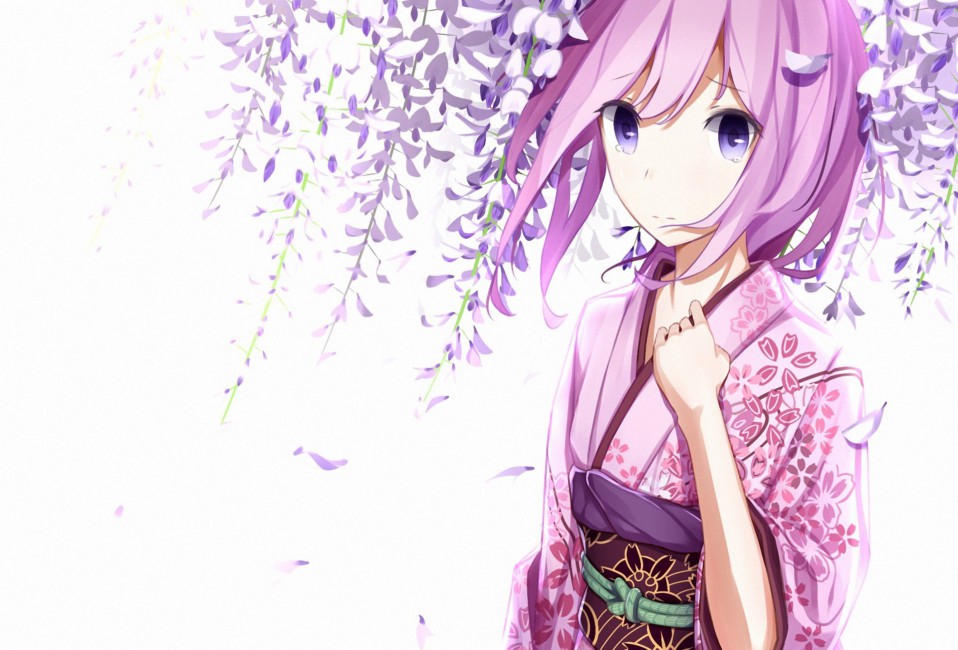 Vocaloid Megurine Luka Kimono Girl - Megurine Luka , HD Wallpaper & Backgrounds