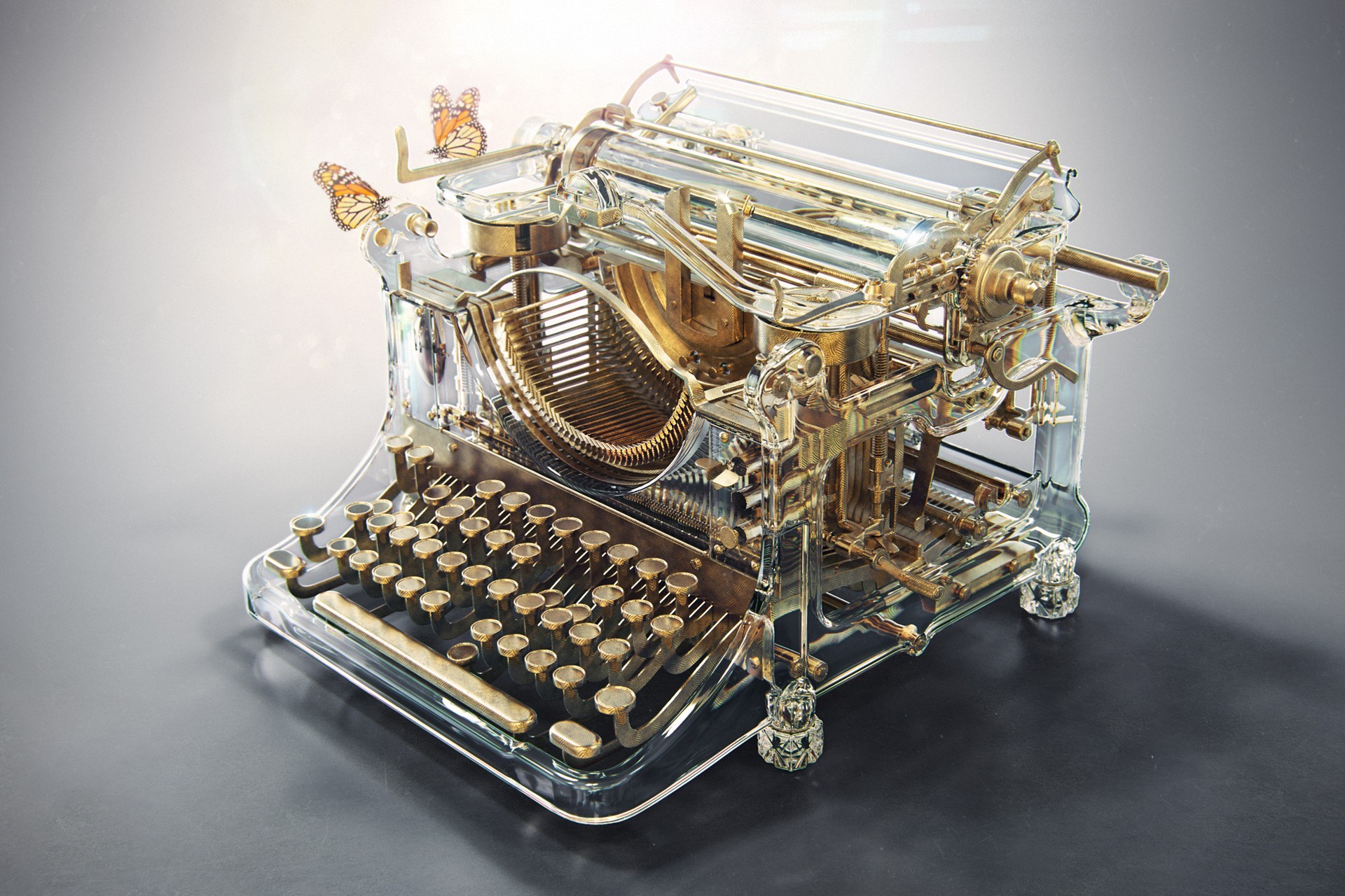 Glass Typewriter , HD Wallpaper & Backgrounds