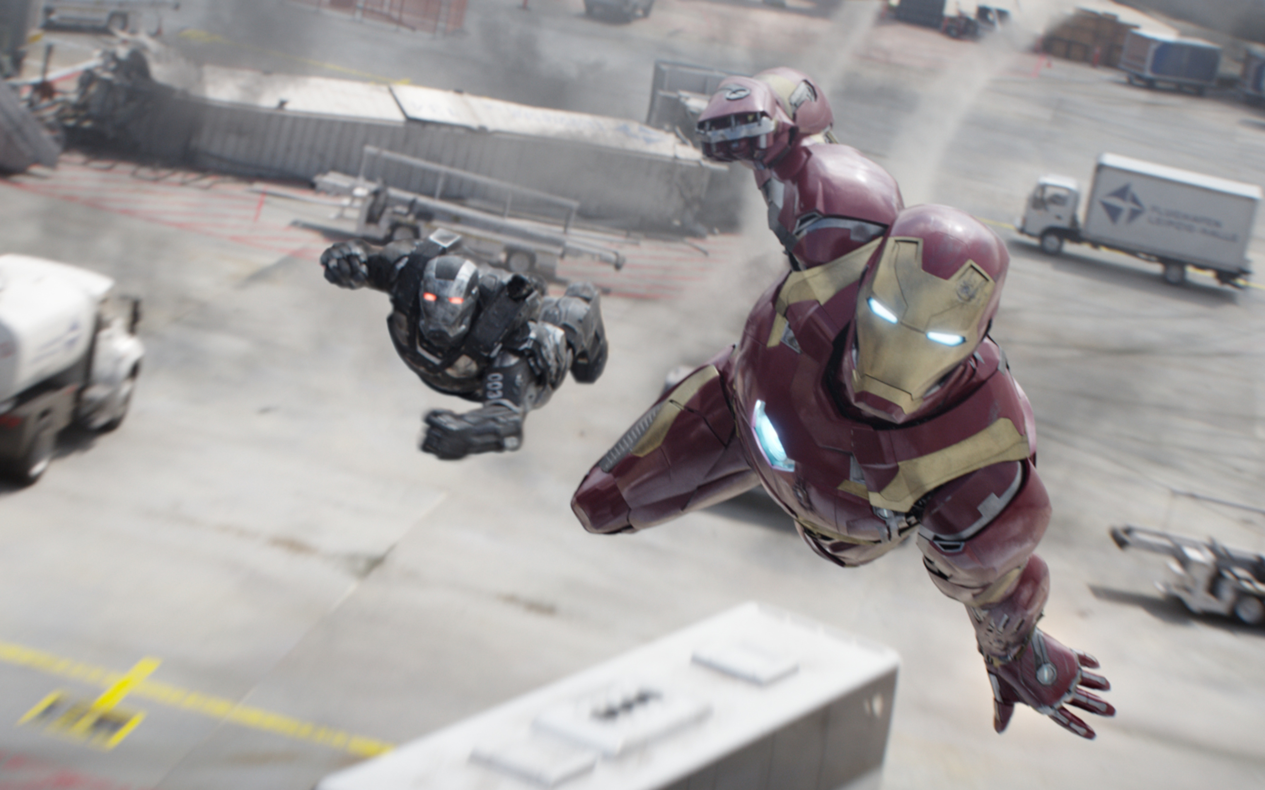 War Machine, Iron Man 2 Hd Desktop Wallpaper - Iron Man And War Machine Civil War , HD Wallpaper & Backgrounds