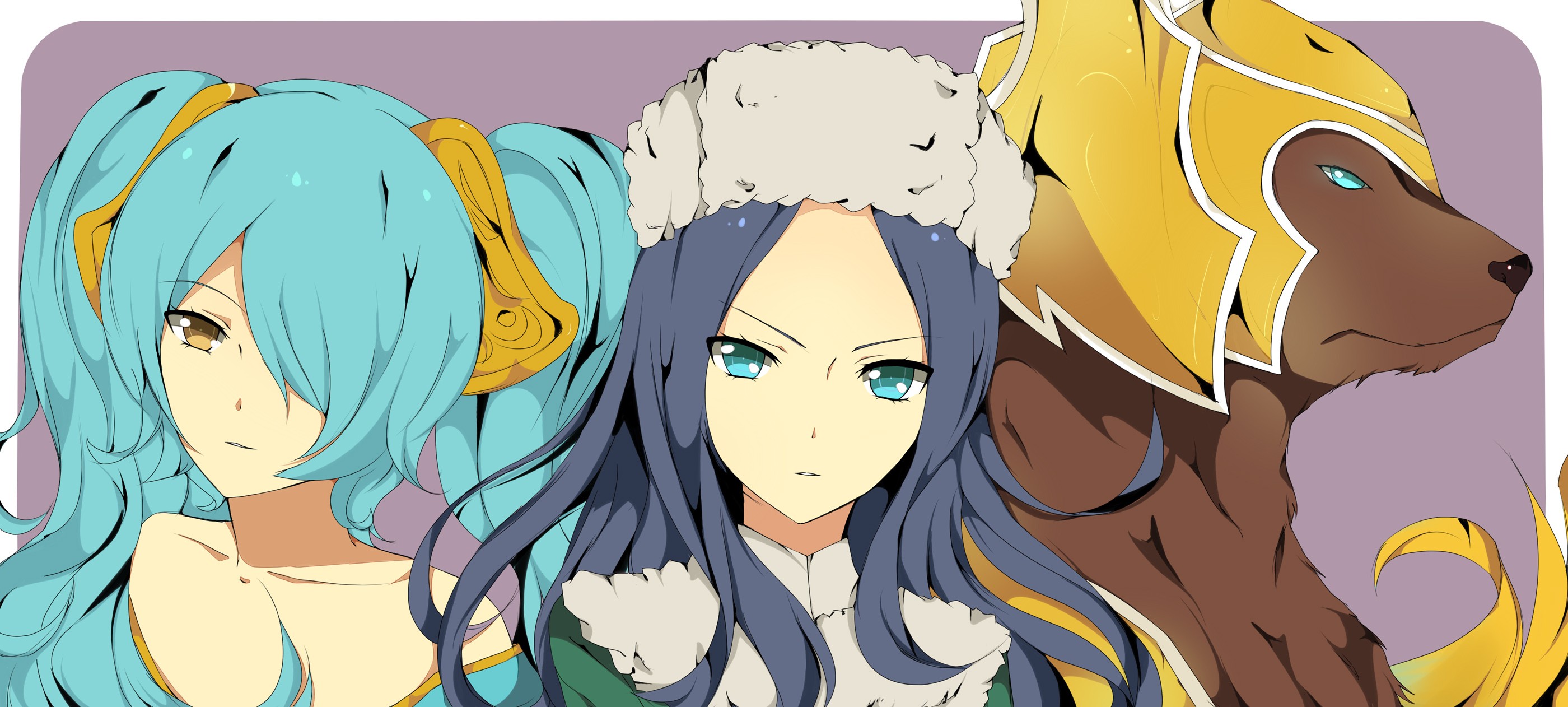 Sivir, Sona & Volibear By Tsunyandere Hd Wallpaper - League Of Legends Caitlyn Anime , HD Wallpaper & Backgrounds