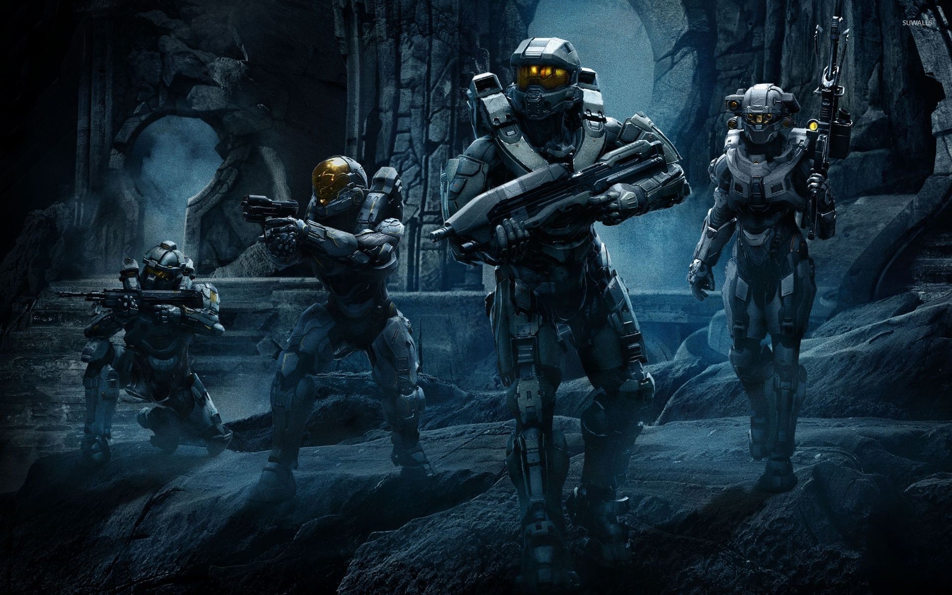 Hd - Halo 5 Blue Team Hd , HD Wallpaper & Backgrounds