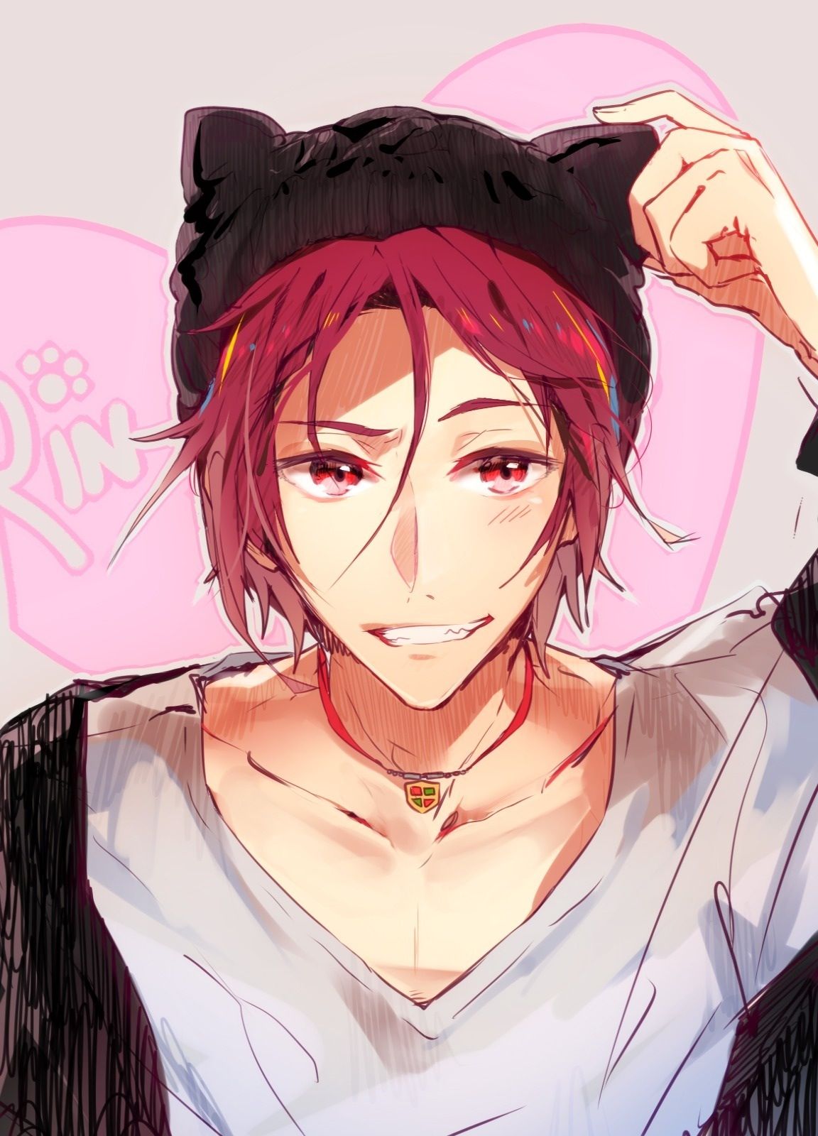 Rin Matsuoka ~ With Cat Ears Or At Least Wearable Ones - Free Rin Matsuoka Fanart , HD Wallpaper & Backgrounds