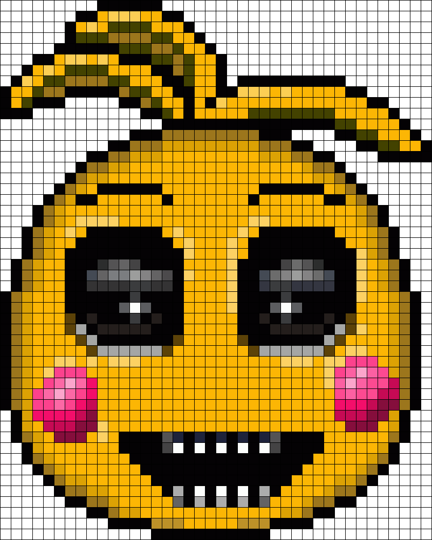 Toy Chica At Night Perler Bead Pattern / Bead Sprite - Pixel Art Minecraft Toy Chica , HD Wallpaper & Backgrounds
