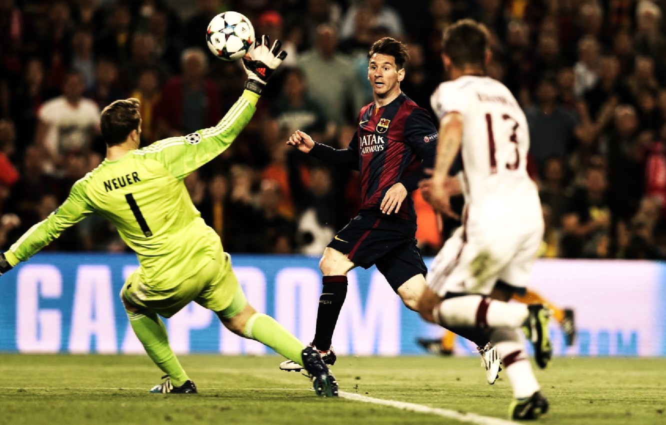 Photo Wallpaper Barcelona, Football, Barcelona, Champions - Messi Dribble Boateng Hd , HD Wallpaper & Backgrounds