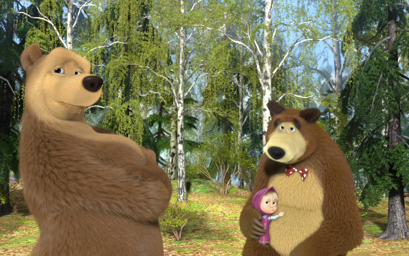 Movie Masha And The Bear Hd Wallpaper Background Paper - Masha And The Bear Lady Bear , HD Wallpaper & Backgrounds