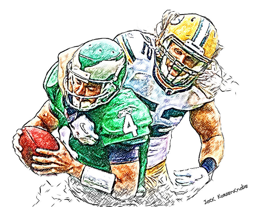 Green Bay Packers Clay Matthews And Philadelphia Eagles - Illustration , HD Wallpaper & Backgrounds