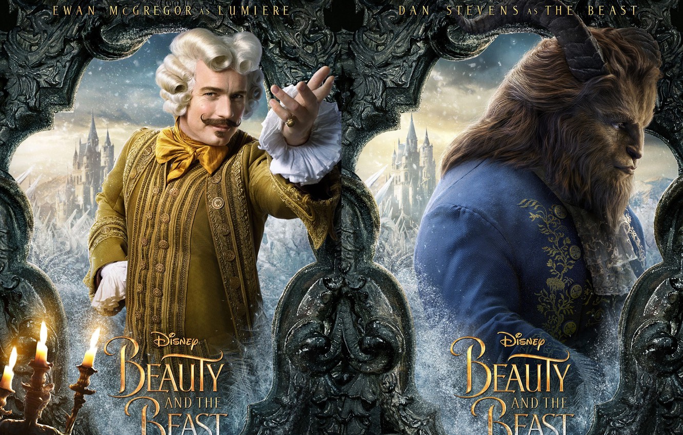 Photo Wallpaper Monster, Lion, Man, Animal, Castle, - Beauty And The Beast Character Poster , HD Wallpaper & Backgrounds