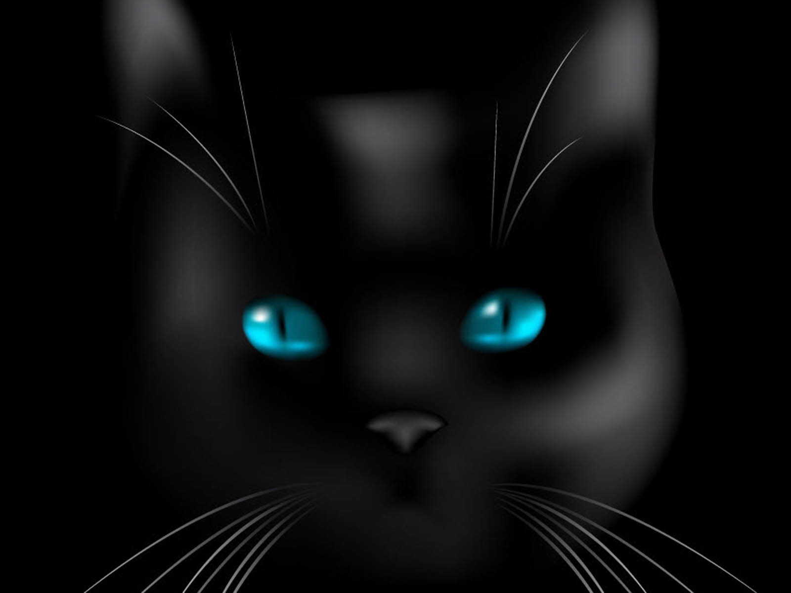 Wallpapers Black Cat Blue Eyes - Fantasy Cat Gif , HD Wallpaper & Backgrounds