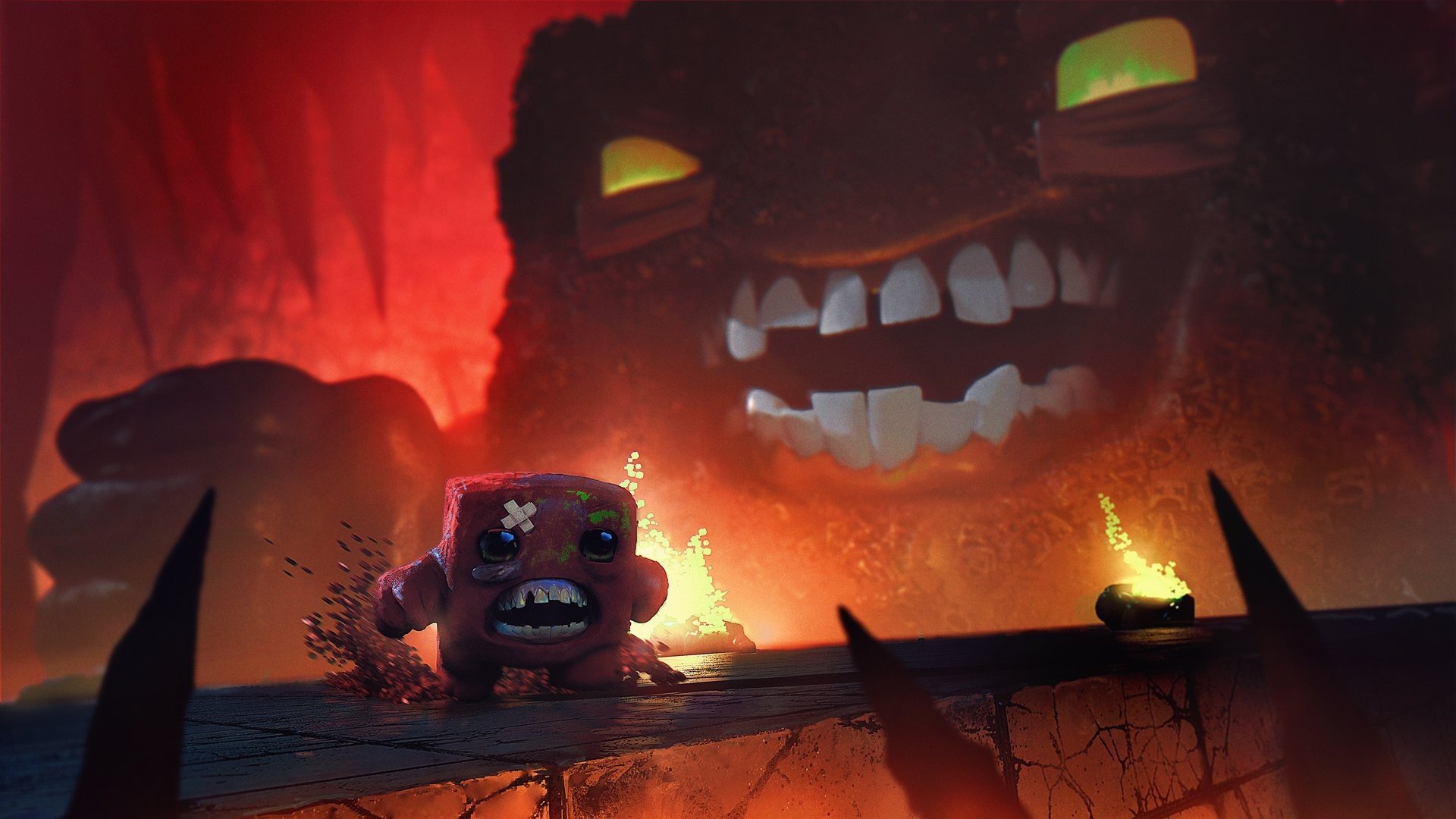 Super Meat Boy Hd Wallpaper - Super Meat Boy Art , HD Wallpaper & Backgrounds