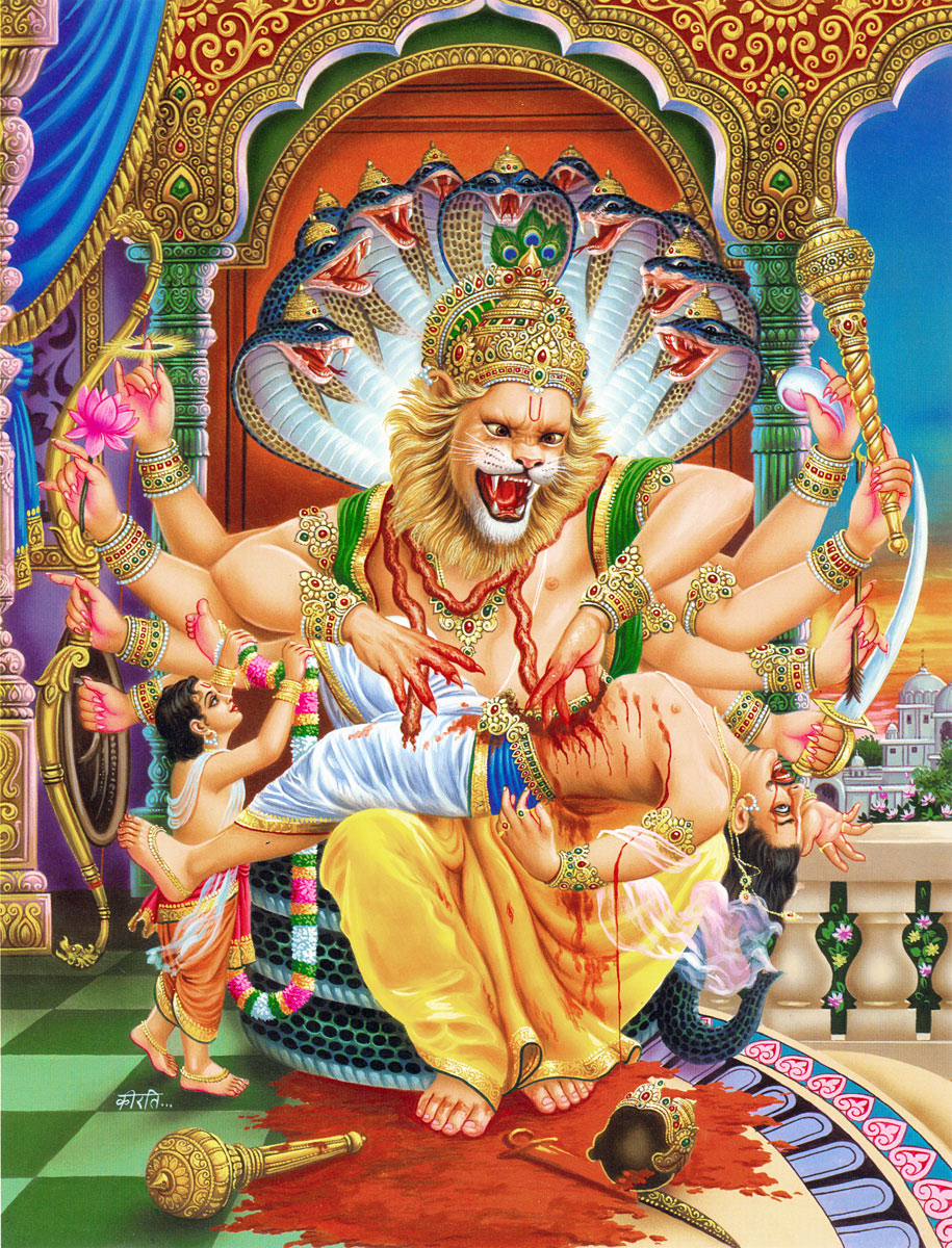 Lord Narasimha Wallpapers Wid Photos - Narasimha Avatar , HD Wallpaper & Backgrounds