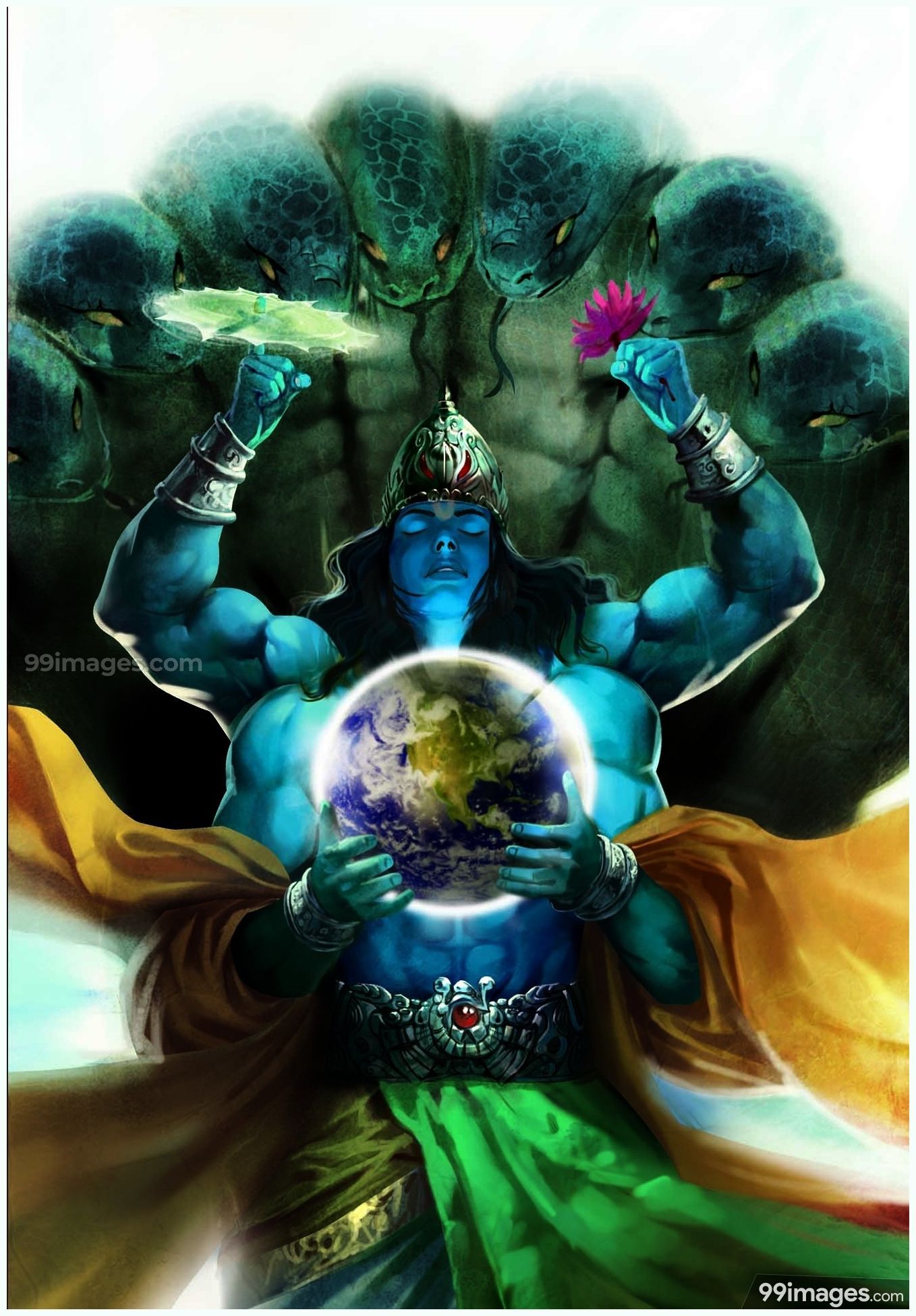Lord Vishnu Hd 1080p In - Lord Krishna With Sudarshan Chakra , HD Wallpaper & Backgrounds