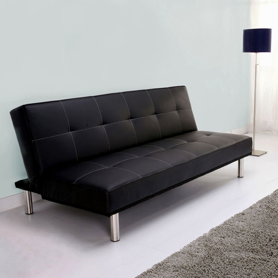 Amazing Tufted Leather Sofa Set Design-excellent Tufted - Leather Black Sofa Bed , HD Wallpaper & Backgrounds