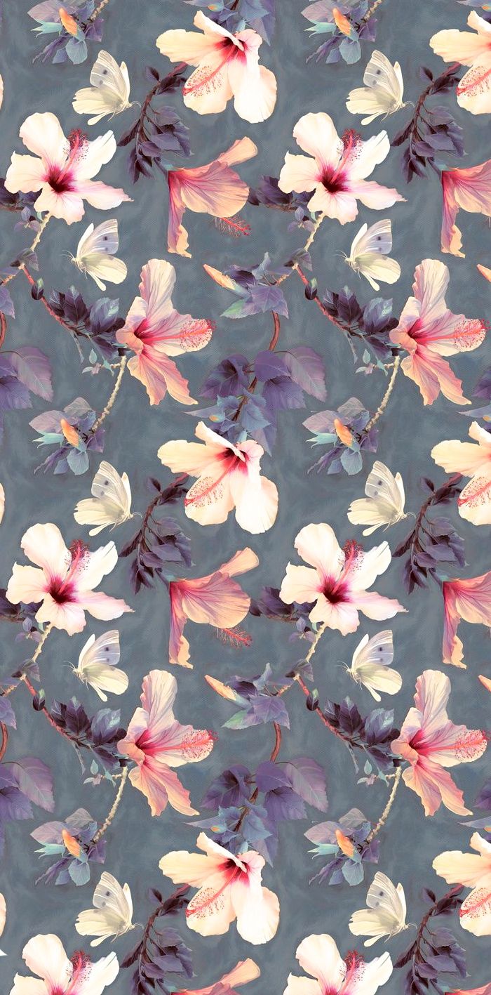 Society6 By Micklyn Phone Backgrounds, Iphone Wallpaper, - Grey And Pink Flower Wallpaper Pattern , HD Wallpaper & Backgrounds
