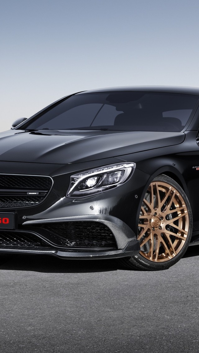 Black Mercedes Benz S63 Amg Brabus At 640 X 1136 Size - Mercedes Brabus S900 , HD Wallpaper & Backgrounds