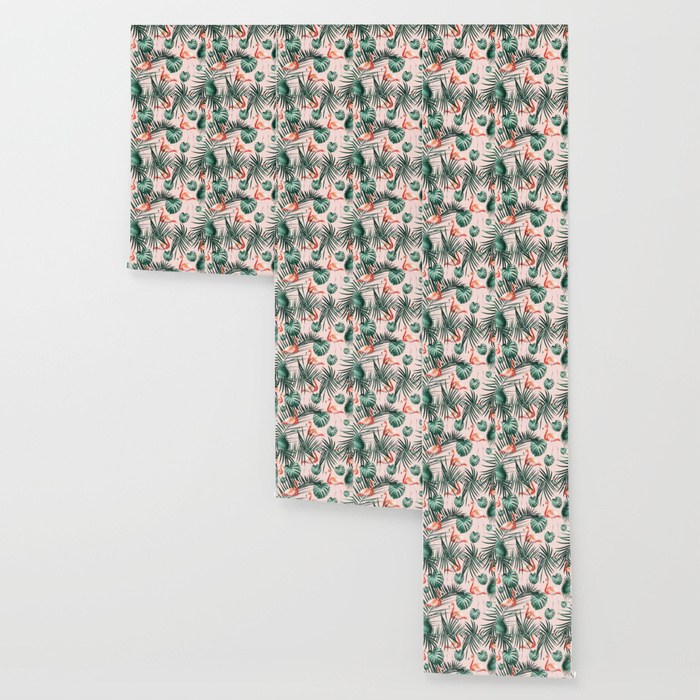 Tropical Flamingo Pattern - Wallpaper , HD Wallpaper & Backgrounds
