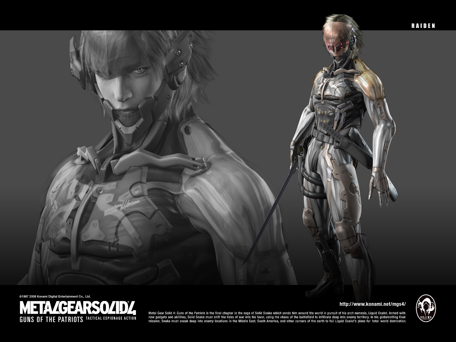 Metal Gear Solid 4 Raiden - Metal Gear Solid 4 , HD Wallpaper & Backgrounds