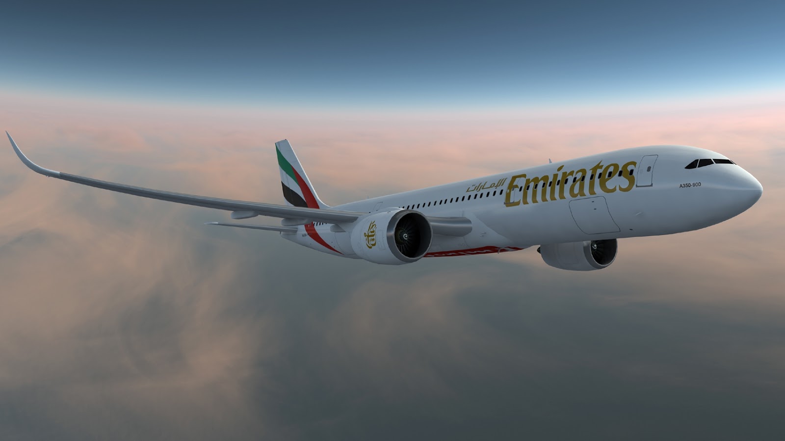 Airbus A350-900 Rendering Image Of Emirates Airlines - Airbus A350 900 Emirates , HD Wallpaper & Backgrounds