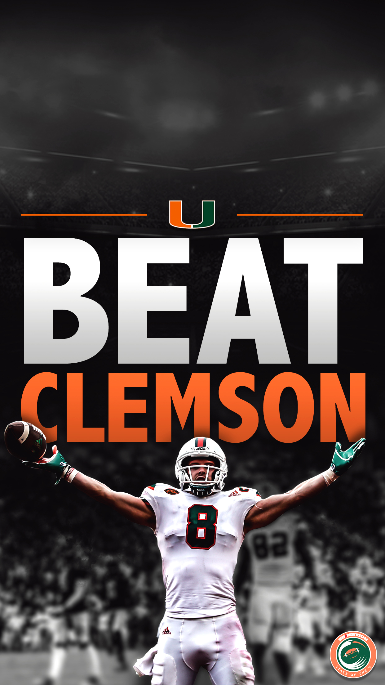 Miami Hurricanes Source Miami Hurricanes Iphone Wallpaper - Kick American Football , HD Wallpaper & Backgrounds