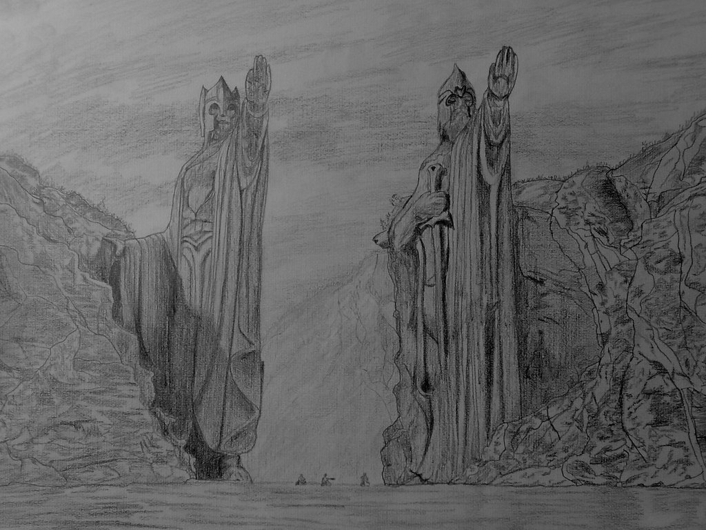 Lord Of The Rings Landscape Drawings And Minas Tirith - Lord Of The Rings Minas Tirith Drawing , HD Wallpaper & Backgrounds